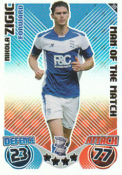 Nikola Zigic Birmingham City 2010/11 Topps Match Attax Man of the Match #389